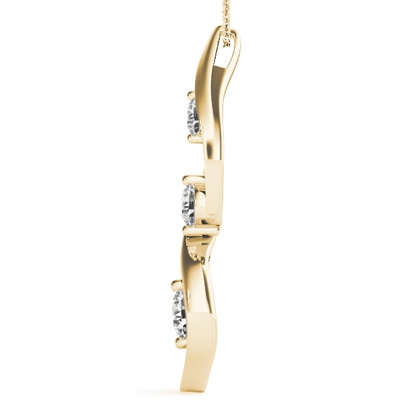 14K Yellow Gold 1/2 ct tw Three Stone Diamond Pendant