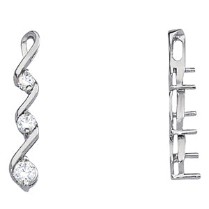 Platinum 0.35 CT Round Diamond Three-Stone Pendant