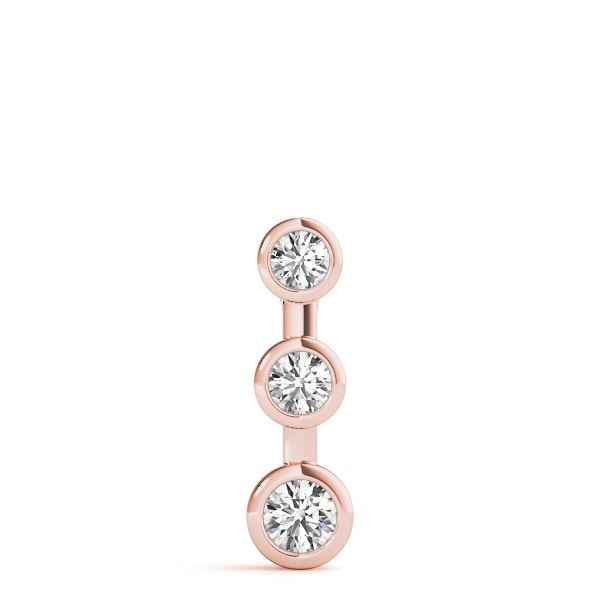 18K Rose Gold 1/2 ct tw Three Stone Diamond Pendant