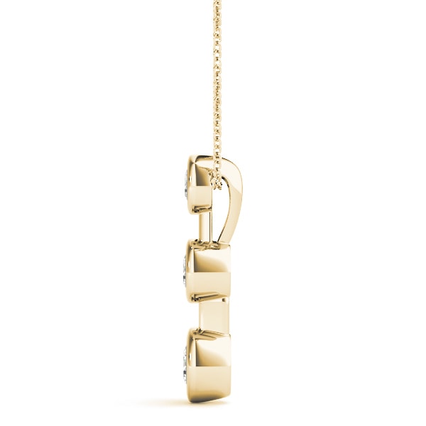 18K Yellow Gold 1/2 ct tw Three Stone Diamond Pendant