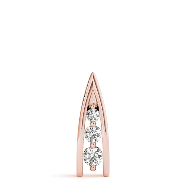 18K Rose Gold 1/2 ct tw Three Stone Diamond Pendant