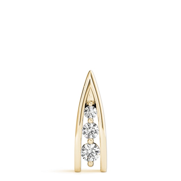 18K Yellow Gold 1/2 ct tw Three Stone Diamond Pendant