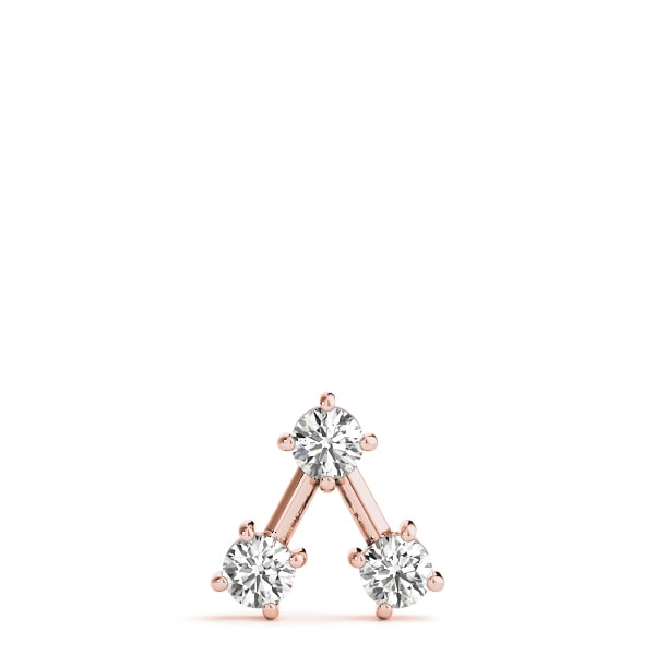 18K Rose Gold 1 ct tw Three Stone Diamond Pendant
