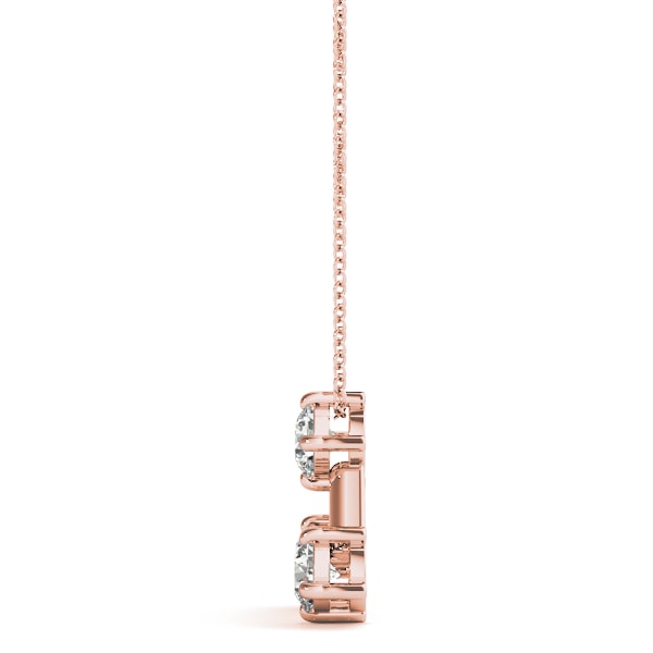 18K Rose Gold 1 ct tw Three Stone Diamond Pendant