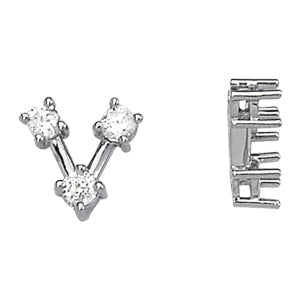 18K White Gold 1 ct tw Three Stone Diamond Pendant