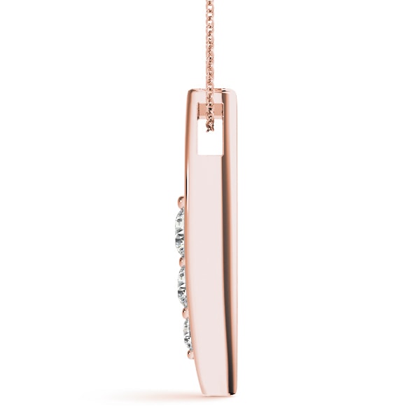 18K Rose Gold 1/2 ct tw Three Stone Diamond Pendant