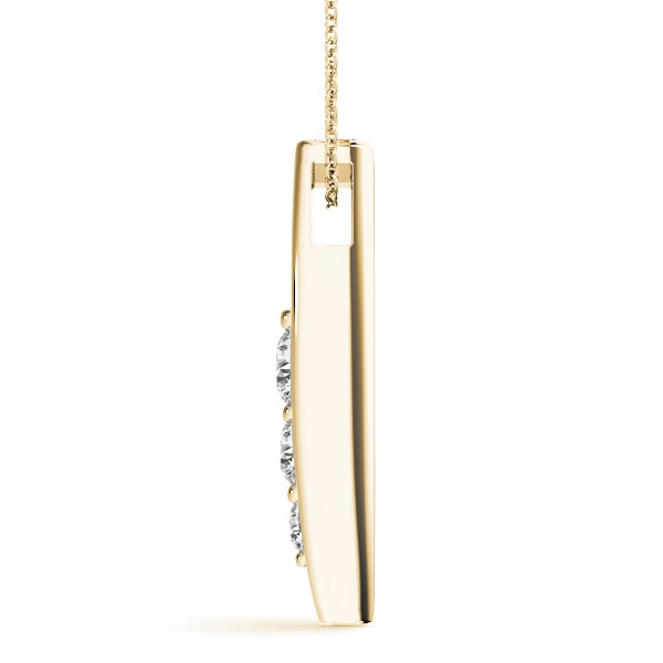 14K Yellow Gold 1/2 ct tw Three Stone Diamond Pendant