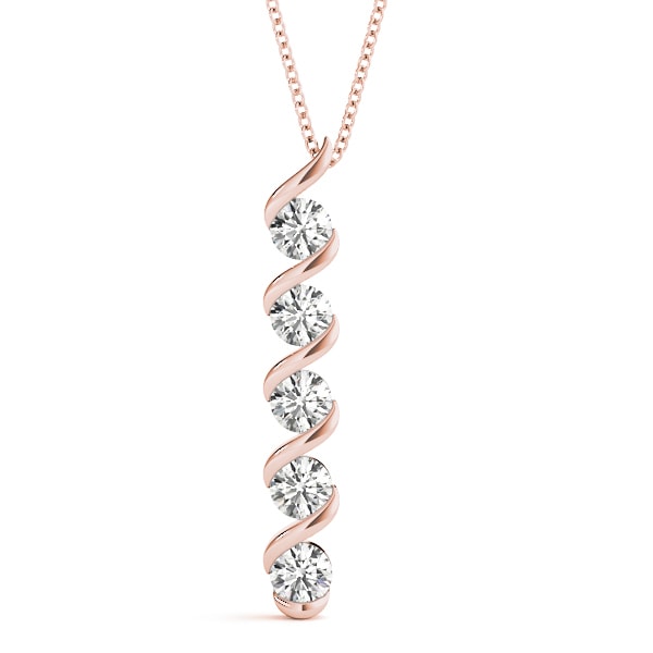 18K Rose Gold 1 ct tw Fashion Diamond Pendant