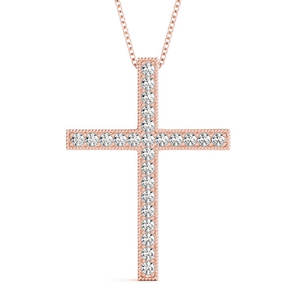 14K Rose Gold 1/4 ct tw Fashion Diamond Pendant