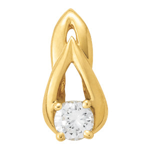 14K White Gold 1/3 CT Round Diamond Pendant Necklace