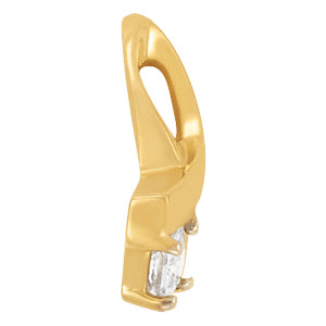 14K White Gold Square Diamond Solitaire Pendant
