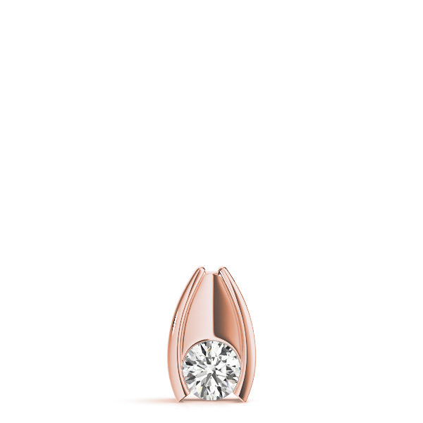 14K Rose Gold 1/3 CT Diamond Solitaire Pendant
