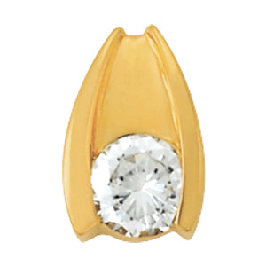 18K White Gold Round Diamond Solitaire Pendant