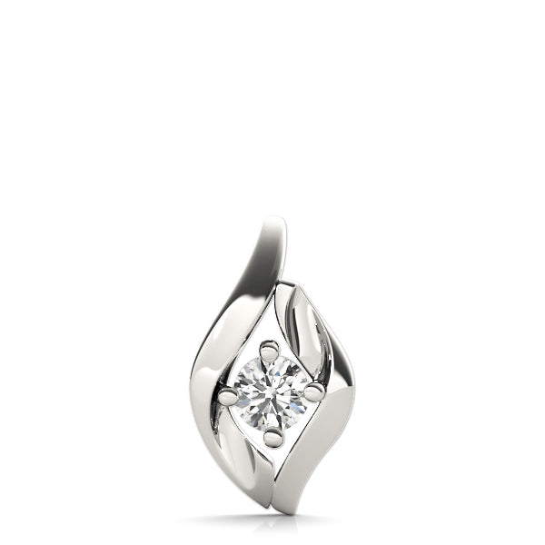 Platinum 1/3 CT Round Diamond Solitaire Pendant