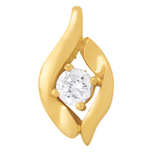 14K White Gold Round Diamond Solitaire Pendant
