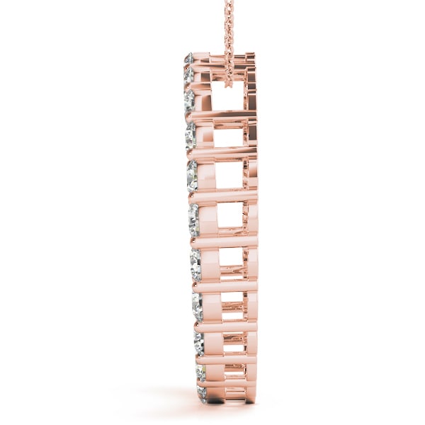 18K Rose Gold 1 1/2 ct tw Fashion Diamond Pendant