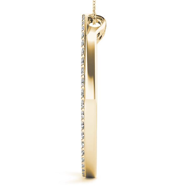 18K Yellow Gold Multi-Diamond Circle Pendant
