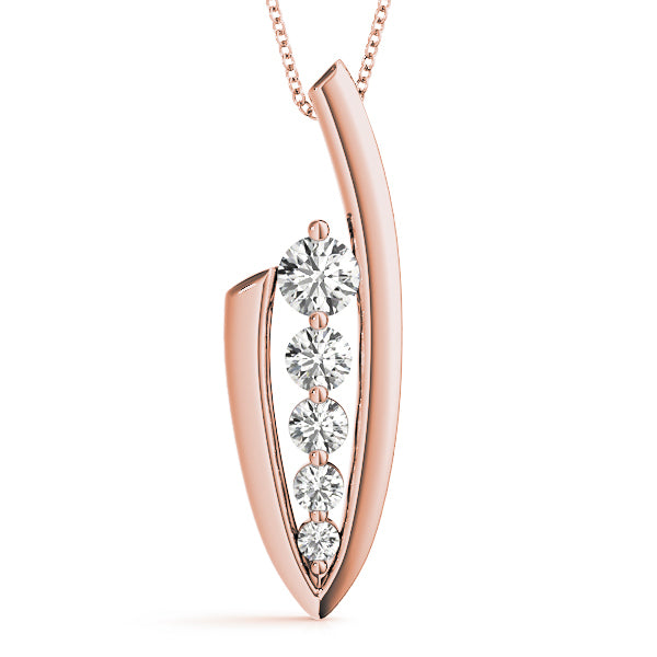18K Rose Gold 1 ct Diamond Journey Pendant