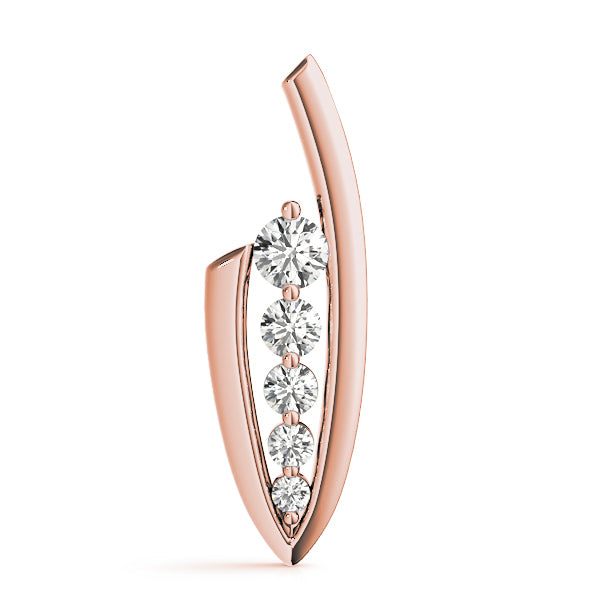18K Rose Gold 1 ct Diamond Journey Pendant