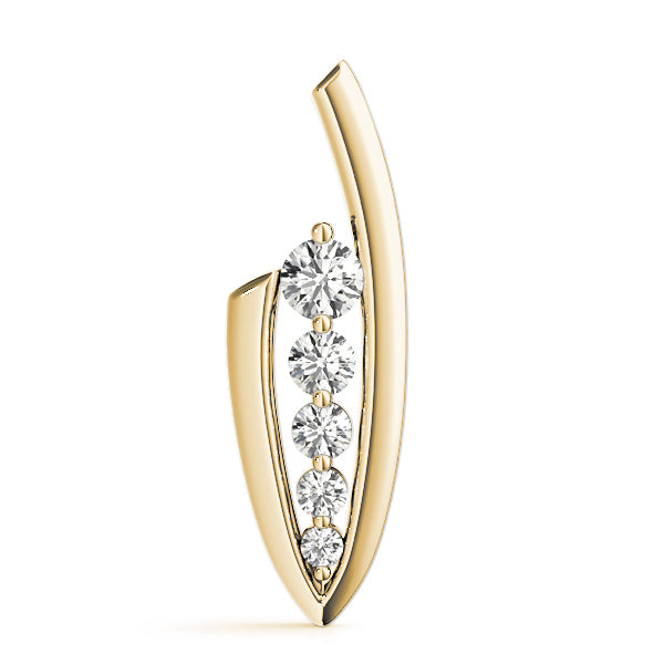 18K Yellow Gold Round Diamond Journey Pendant