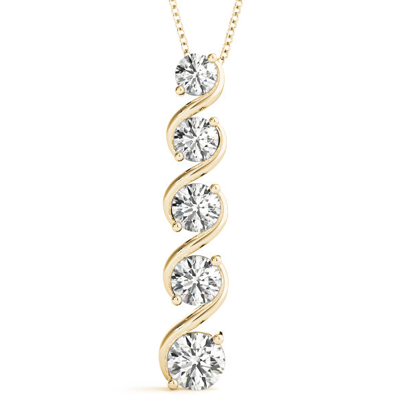 14K Yellow Gold Diamond Journey Pendant