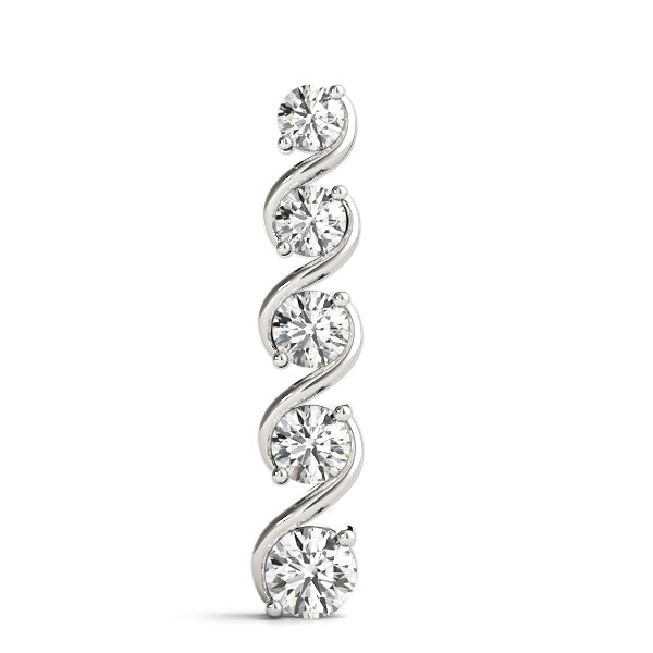 0.50 CT Round Diamond Journey Pendant