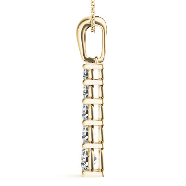 14K Yellow Gold Diamond Journey Pendant Necklace