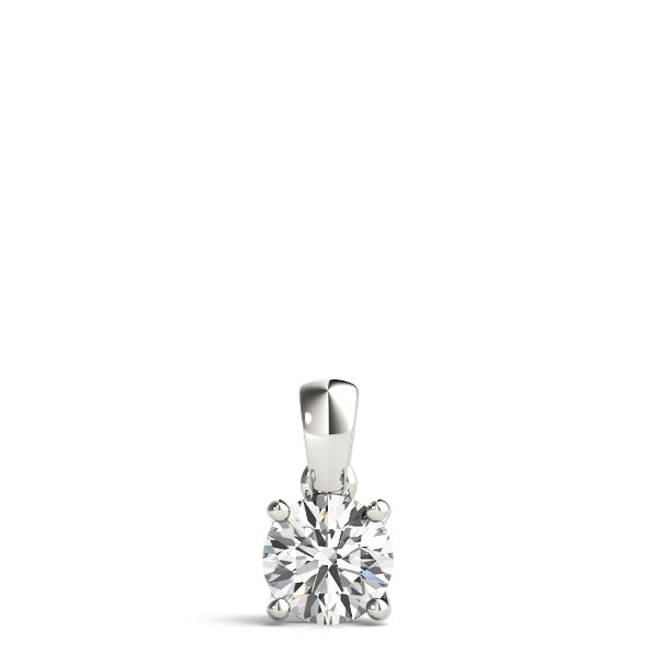 18K White Gold 1ct Round Diamond Pendant