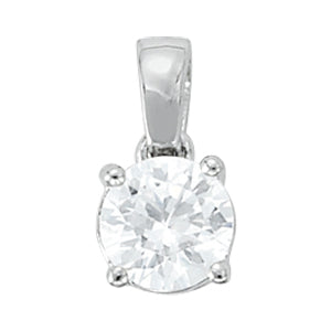 Platinum 1 CT Round Diamond Solitaire Pendant