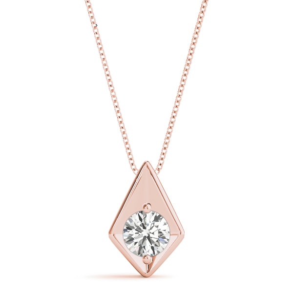 18K Rose Gold 1/2 ct tw Solitaire Diamond Pendant