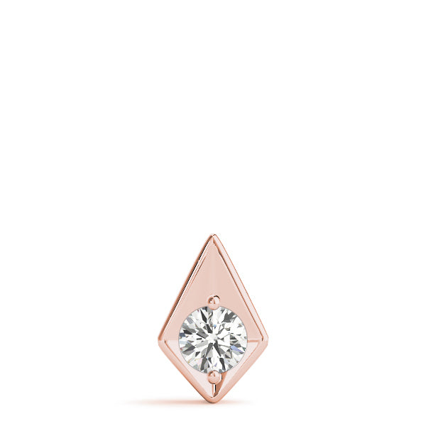 18K Rose Gold 0.5 ct Round Diamond Solitaire Pendant