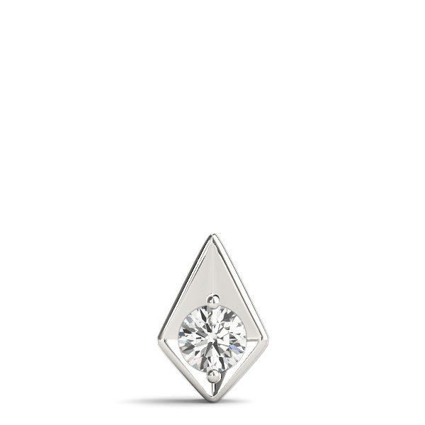 14K White Gold 1/2 ct Diamond Solitaire Pendant