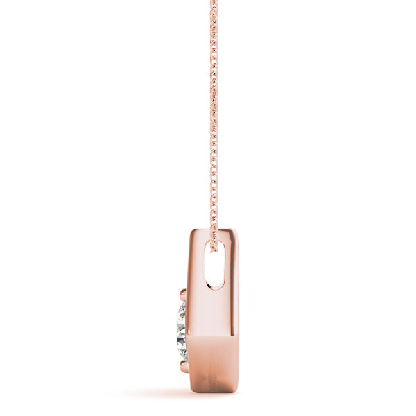 18K Rose Gold 0.5 ct Round Diamond Solitaire Pendant