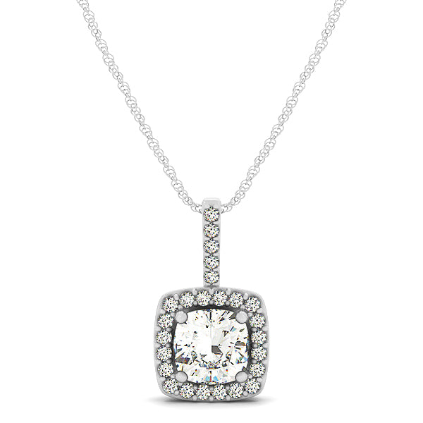 Multi-Diamond Round Halo Pendant