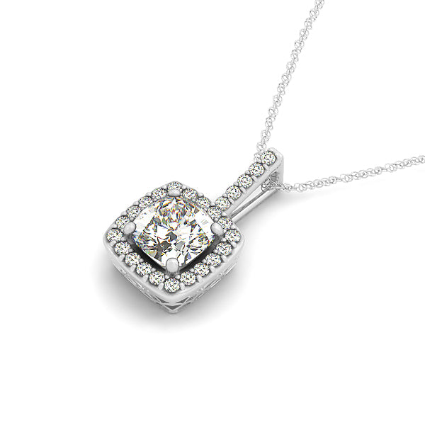 Multi-Diamond Round Halo Pendant