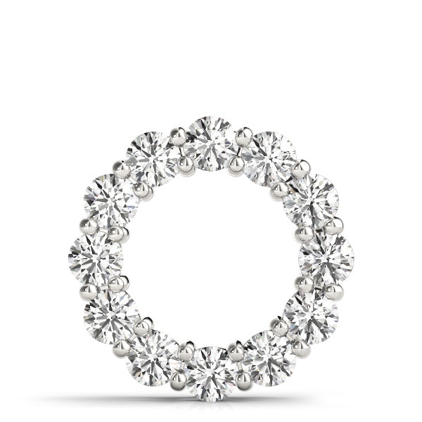 18K White Gold Diamond Circle Pendant - 3 ctw