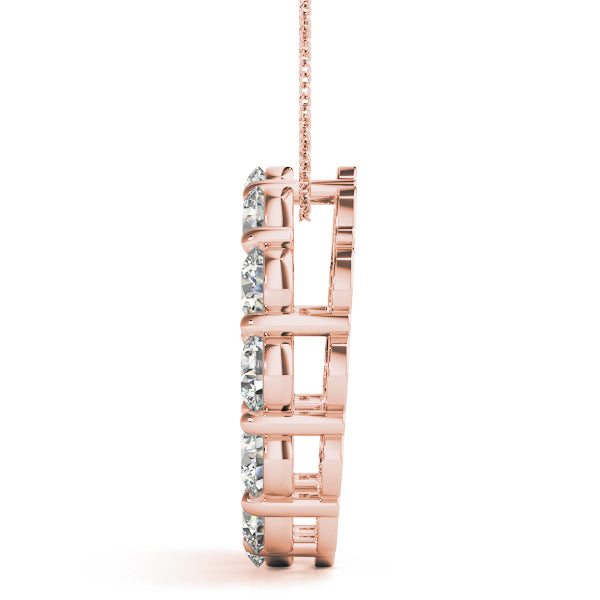 Rose Gold 3ctw Round Diamond Circle Pendant