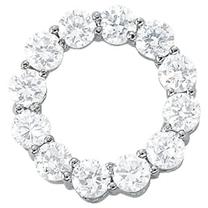 Platinum White Diamond Circle Pendant