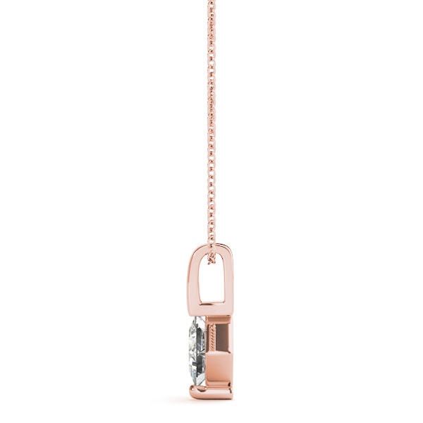 14K Rose Gold 1/20 ct tw Solitaire Diamond Pendant