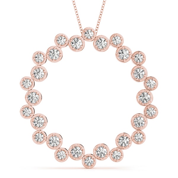 14K Rose Gold 1 ct tw Fashion Diamond Pendant
