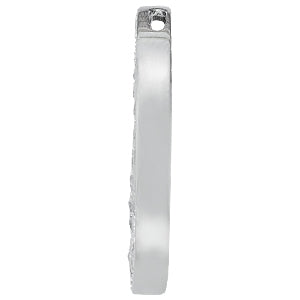18K White Gold Round Diamond Circle Pendant
