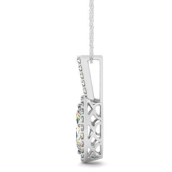 Diamond Cluster Halo Pendant