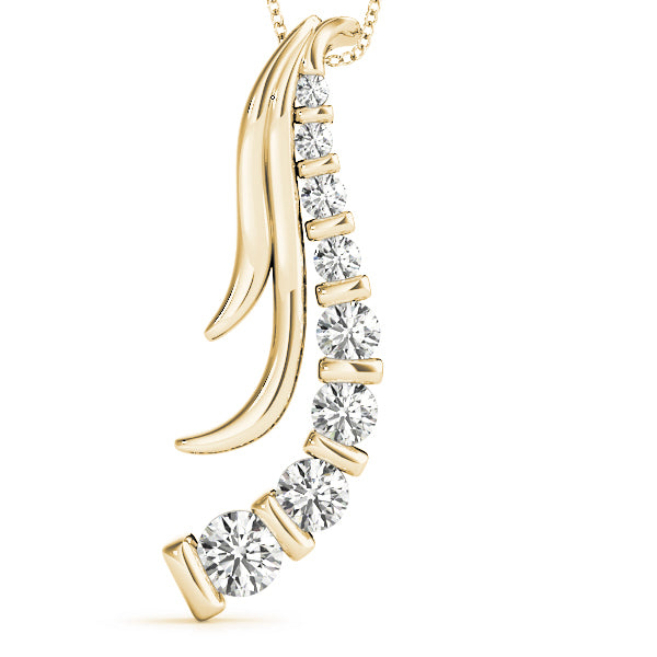 18K Yellow Gold Diamond Journey Pendant