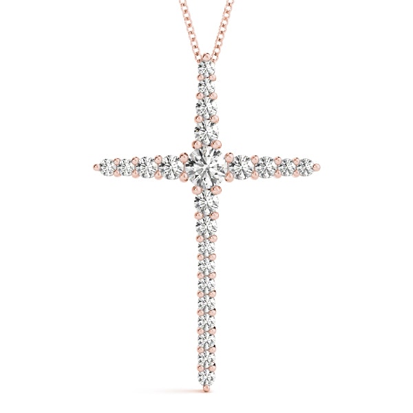 14K Rose Gold 1 ct tw Fashion Diamond Pendant