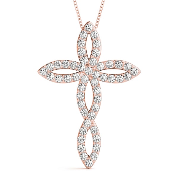 18K Rose Gold 1 ct tw Fashion Diamond Pendant