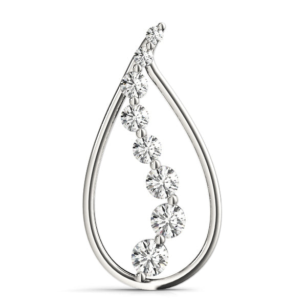 18K White Gold 1 CT Diamond Journey Pendant