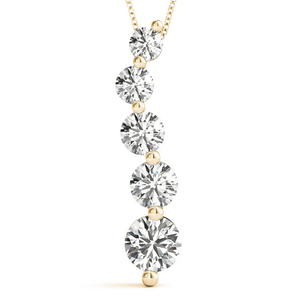18K Yellow Gold 1 ct Diamond Journey Pendant