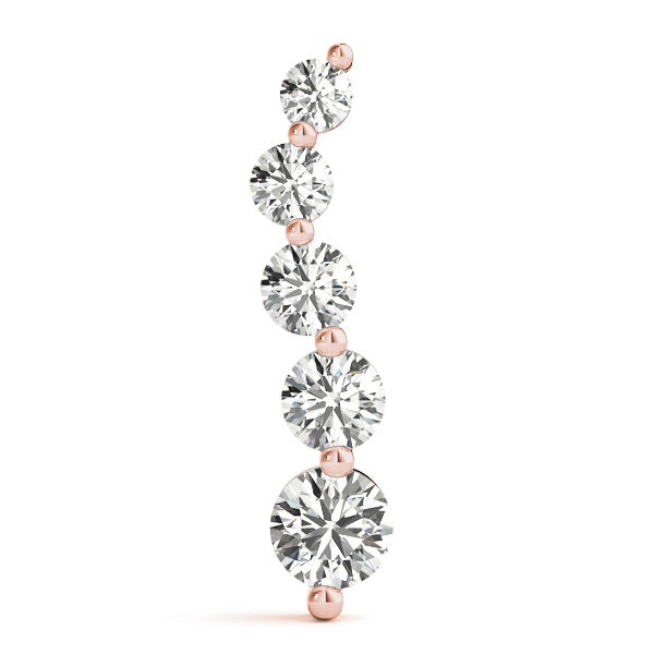 Rose Gold 1 CT Diamond Journey Pendant Necklace