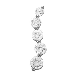 18K White Gold 1 ct Diamond Journey Pendant
