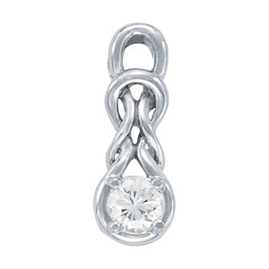 Platinum 1 CT Round Diamond Love Knot Pendant